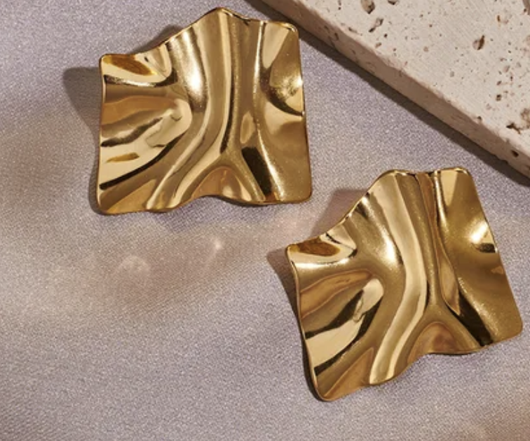 Folded Square Earrings